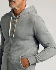 Dark Heather Gray Fleece French Terry Zip Hoodie