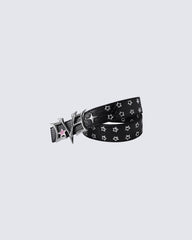Retro Star Stud PU Leather Belt