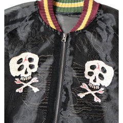 24SS KAPITAL Hirata Kazuhiro Japanese translucent silk skull embroidered sunscreen zipper jacket