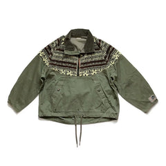Zhong Chuxi's same KAPITAL Hirata and Hongri casual lamb wool patchwork workwear half high collar jacket