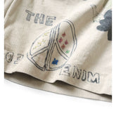 25SS KAPITAL Hirata and Hongri style casual cartoon fun printed washed water distressed corduroy shorts