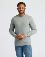 Heather Gray Fleece French Terry Pullover Crew Neck
