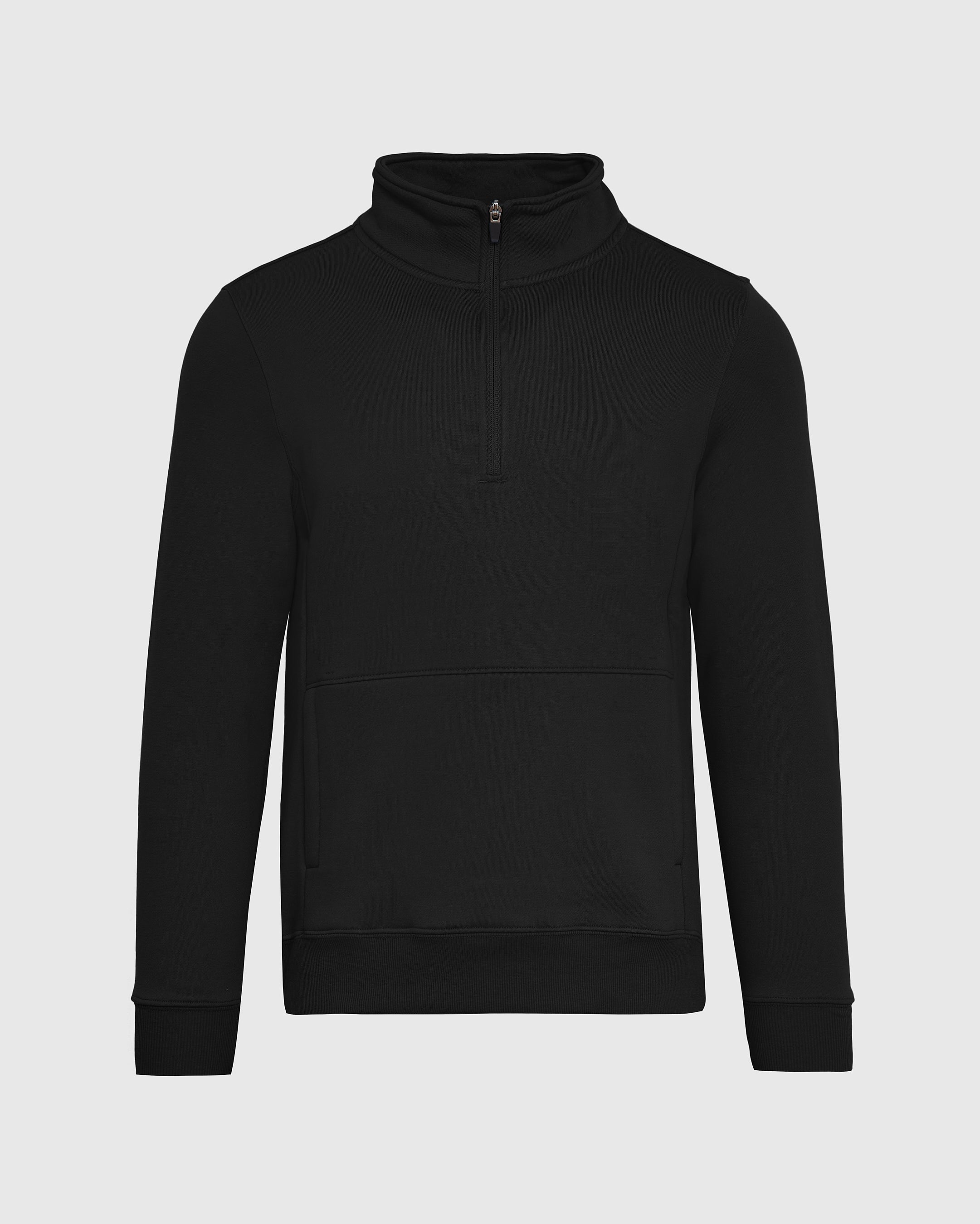 Black Quarter Zip Fleece Sweatshirt