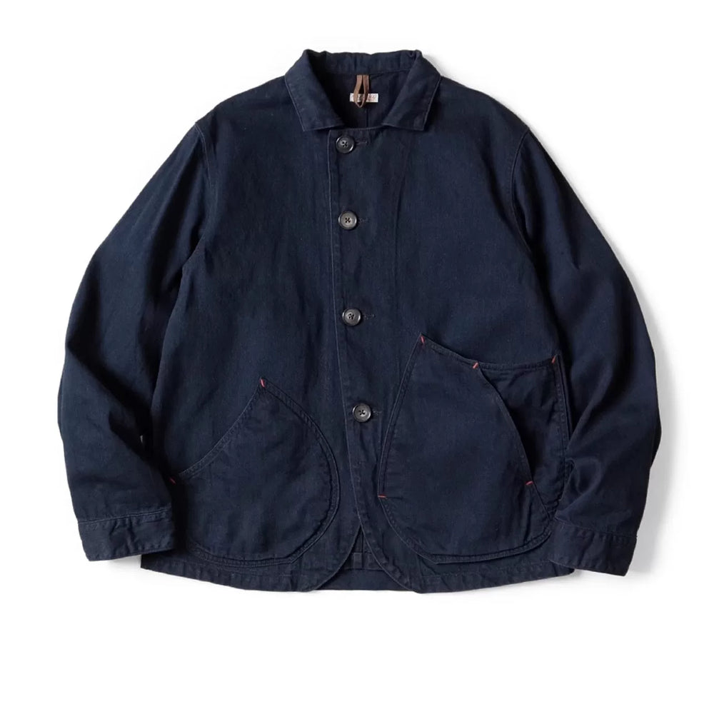 25AW KAPITAL HH Hirata and Hongri casual blue dyed denim deconstructive lapel workwear jacket