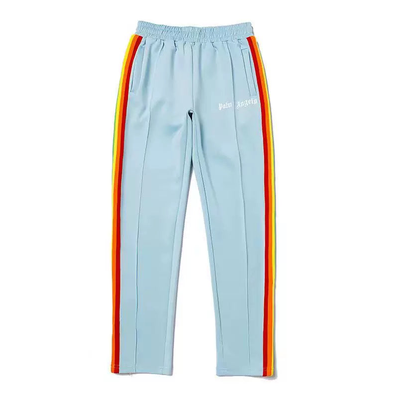 Palm Angels Style Rainbow Stripe Velour Track Pants