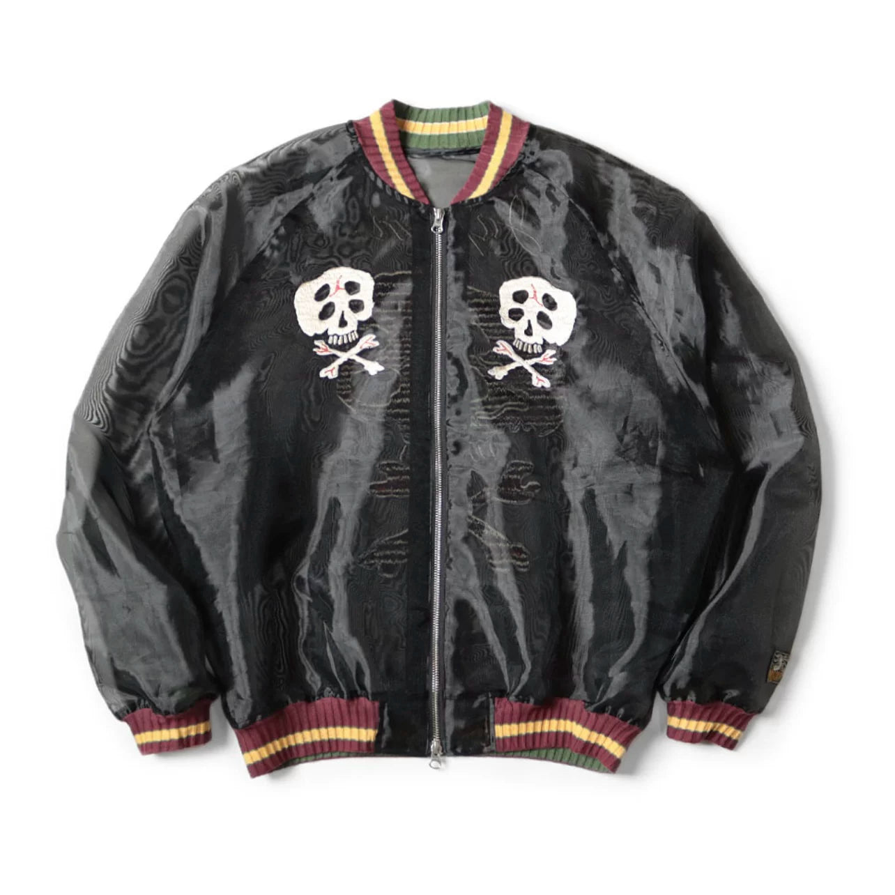 24SS KAPITAL Hirata Kazuhiro Japanese translucent silk skull embroidered sunscreen zipper jacket