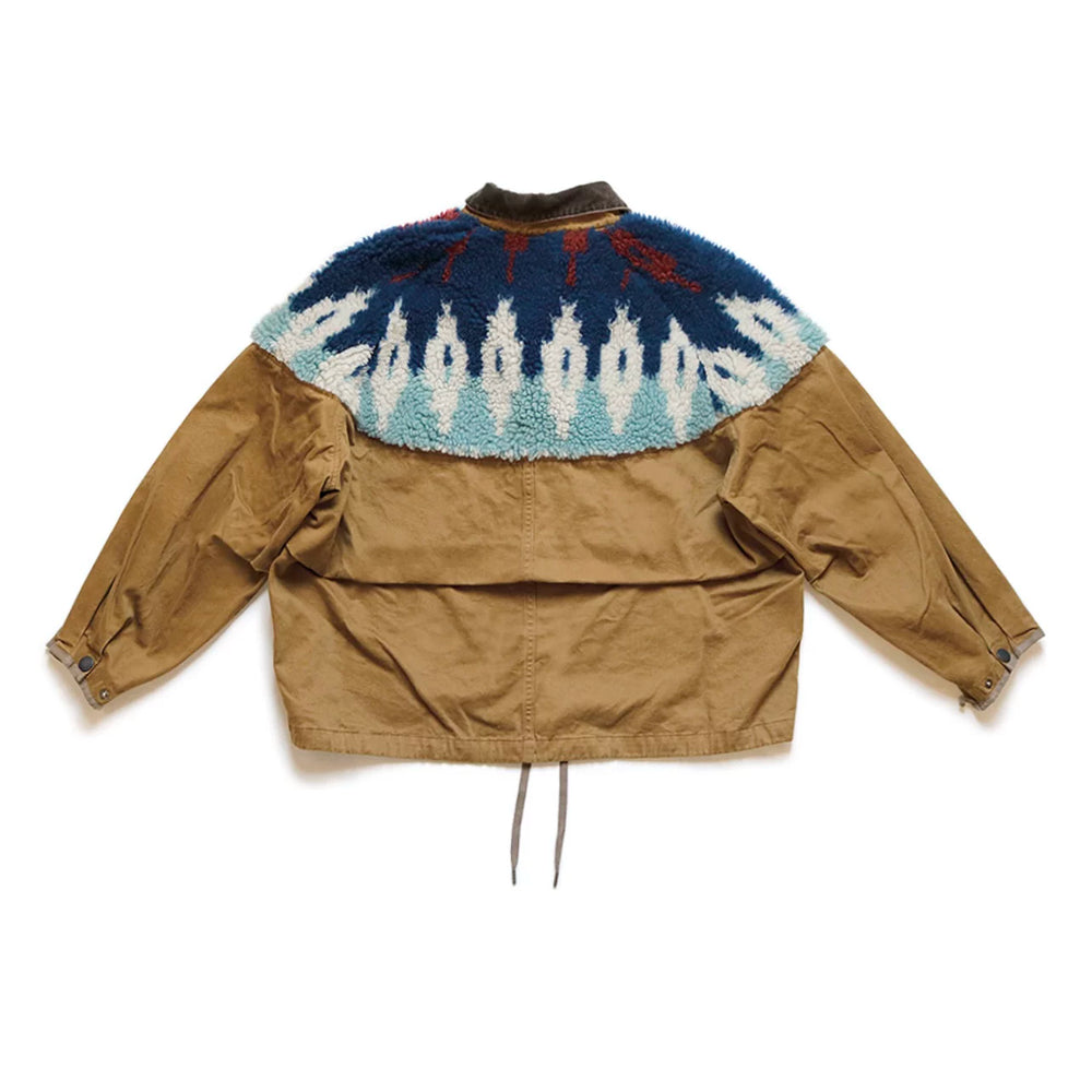 Zhong Chuxi's same KAPITAL Hirata and Hongri casual lamb wool patchwork workwear half high collar jacket