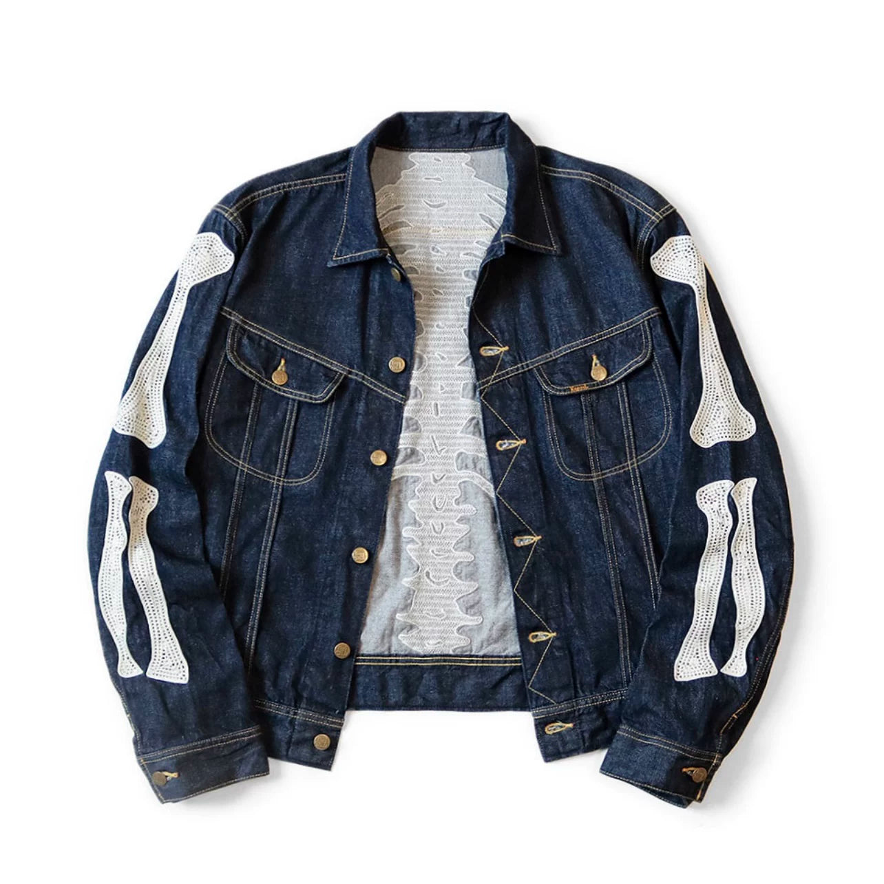 KAPITAL 2024 Spring New Japanese Denim Collar Embroidered Jacket Cotton Loose Jacket