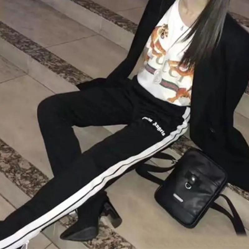Palm Angels Style Rainbow Stripe Velour Track Pants