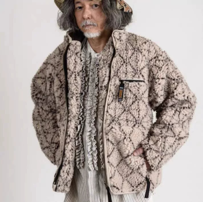 KAPITAL double-sided high neck jacket designed by Kazuhiro Hirata for men and women's versatile autumn and winter jacket