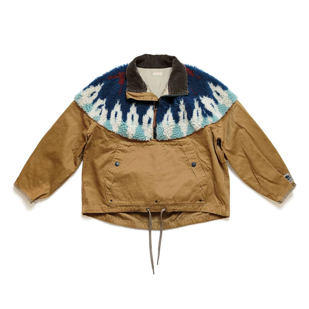 Zhong Chuxi's same KAPITAL Hirata and Hongri casual lamb wool patchwork workwear half high collar jacket