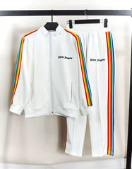 Palm Angels Style Rainbow Stripe Tracksuit Set