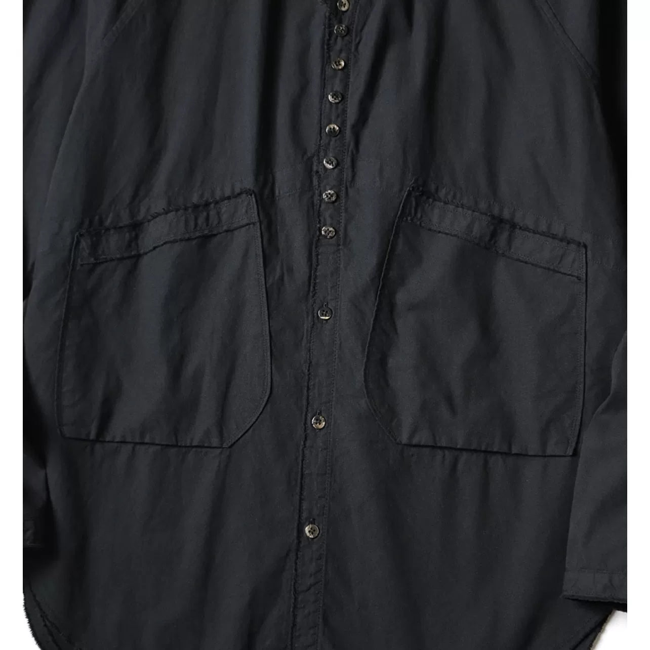 25AW KAPITAL Hirata and Hongri casual cotton and linen double bag irregular breasted loose long sleeved shirt