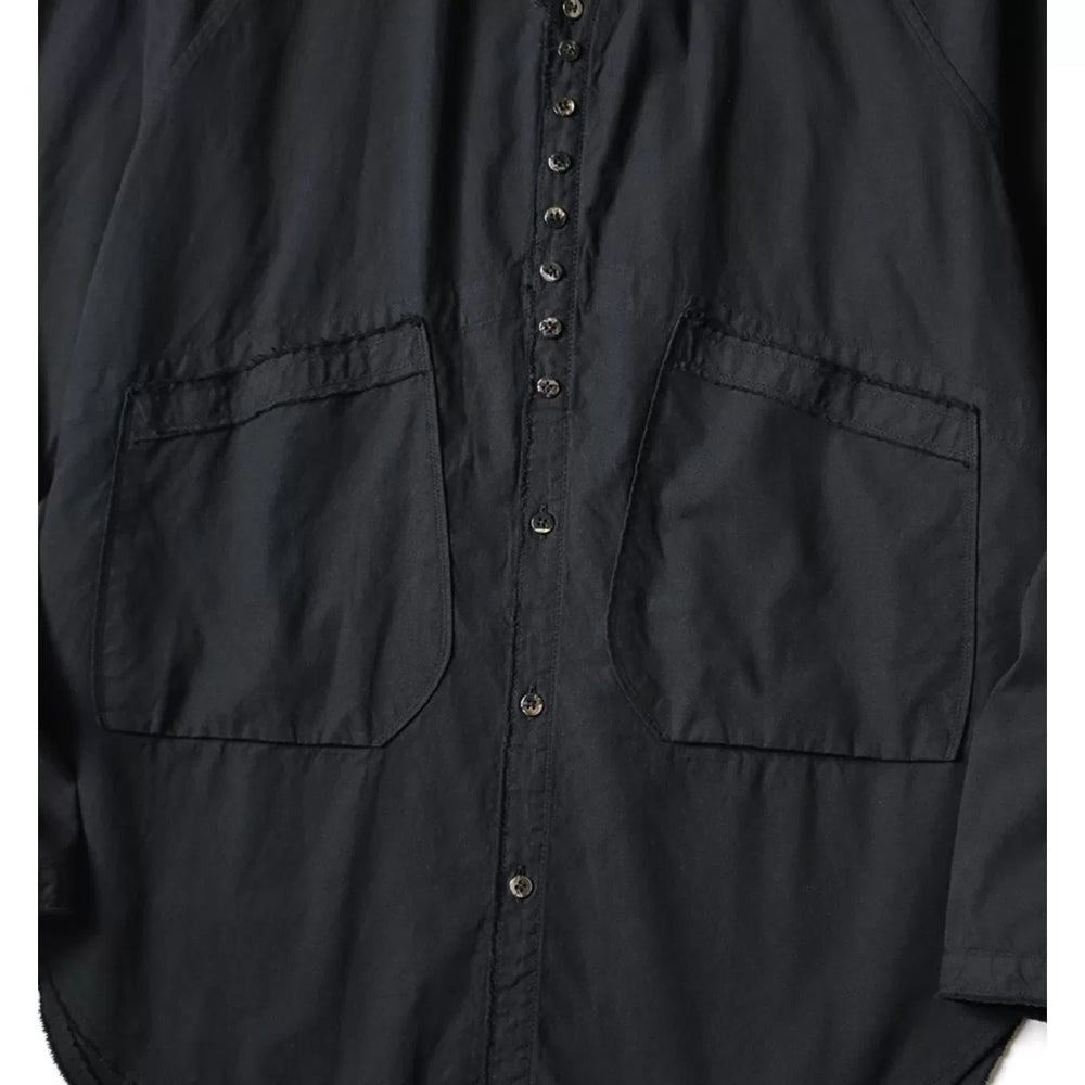 25AW KAPITAL Hirata and Hongri casual cotton and linen double bag irregular breasted loose long sleeved shirt