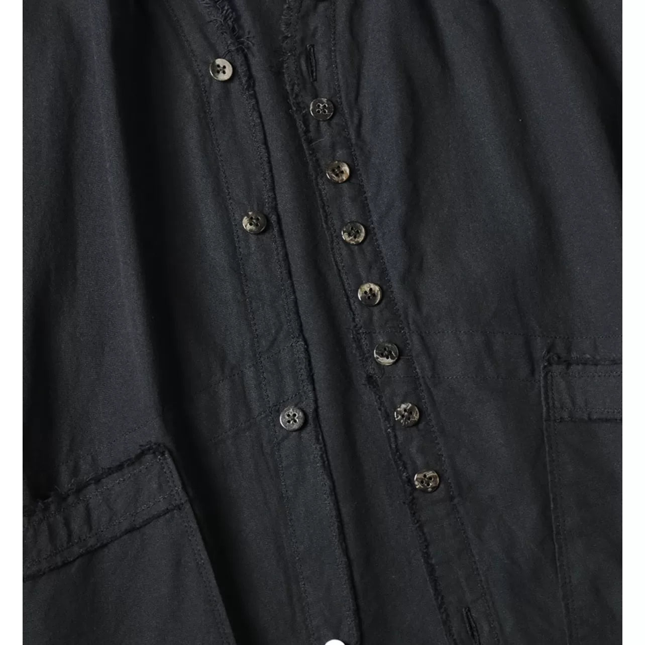 25AW KAPITAL Hirata and Hongri casual cotton and linen double bag irregular breasted loose long sleeved shirt