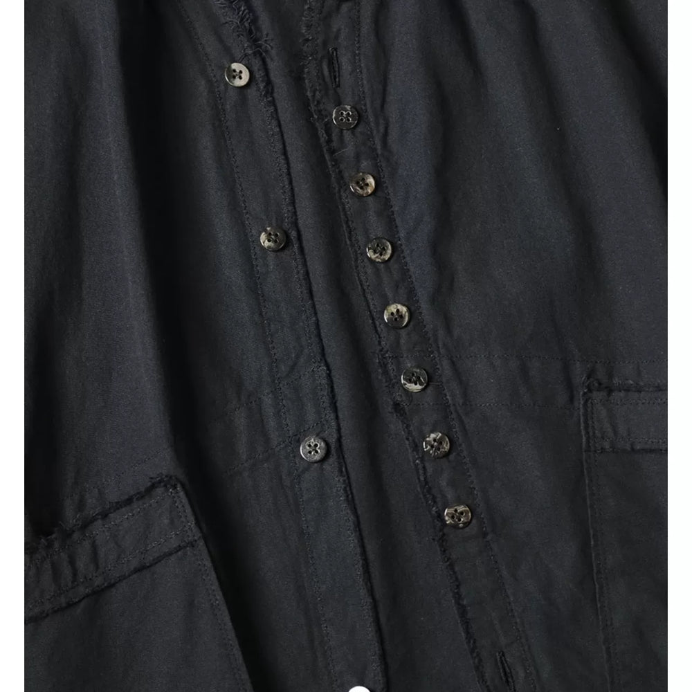 25AW KAPITAL Hirata and Hongri casual cotton and linen double bag irregular breasted loose long sleeved shirt