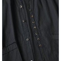25AW KAPITAL Hirata and Hongri casual cotton and linen double bag irregular breasted loose long sleeved shirt