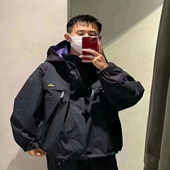 23SS KOLOR Abe Run One Color Japanese Splicing Waterproof Splicing Skill Stormtrooper Jacket Hooded Jacket