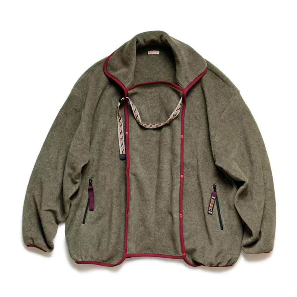 21AW KAPITAL Hirata Kazuhiro Two tone Fleece Embroidery Multi functional Loose Long Sleeve Jacket Coat