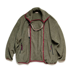 21AW KAPITAL Hirata Kazuhiro Two tone Fleece Embroidery Multi functional Loose Long Sleeve Jacket Coat