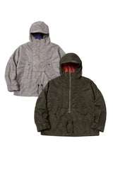 23SS KOLOR Abe Run One Day Series Two Color Nylon Waterproof Double Zipper Loose Hooded Long Sleeve Hoodie