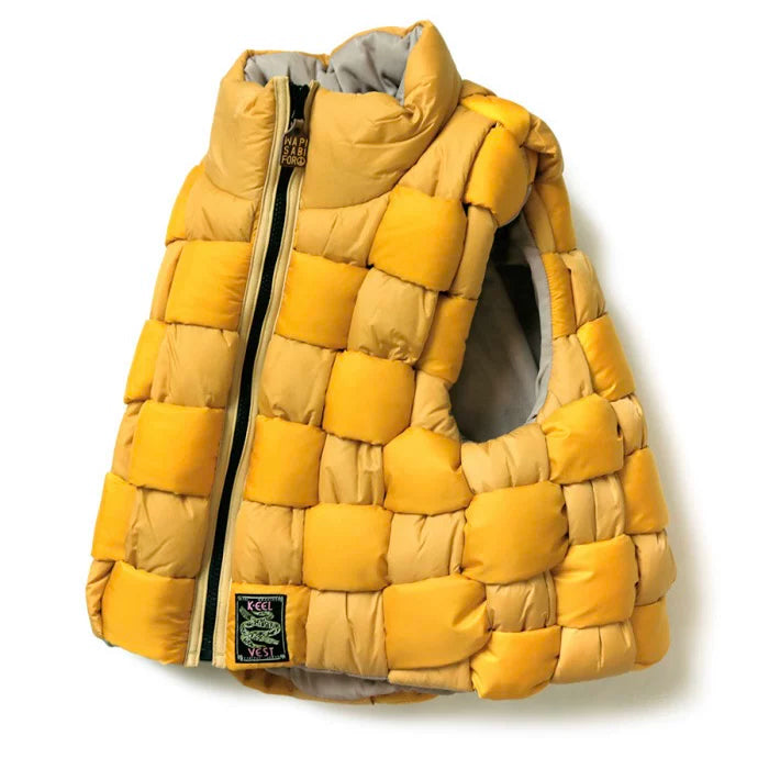 21AW KAPITAL Hirata Kazuhiro two-color cotton warm double-sided high collar woven vest cotton vest