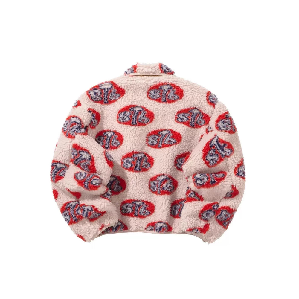 Justin Bieber's same KAPITAL Hirata and Hongri lamb fleece warm 8T6 patterned jacket