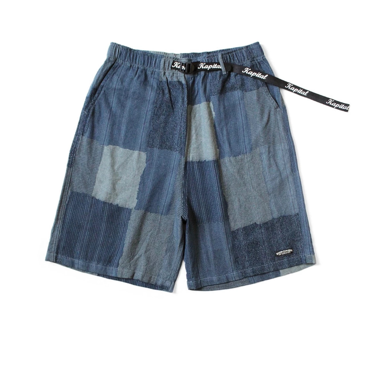 26SS KAPITAL HH Hirata and Hongri Vintage Baijia Cloth Splicing Printed Elastic Adjustable Shorts