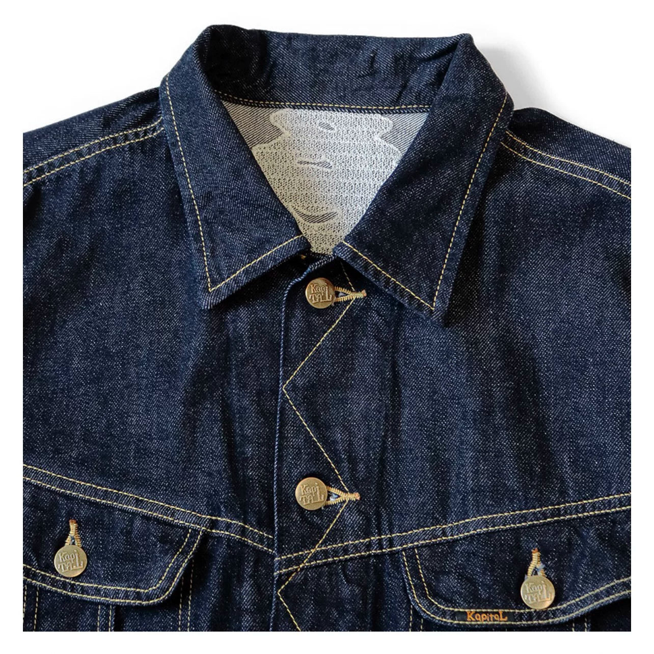 KAPITAL 2024 Spring New Japanese Denim Collar Embroidered Jacket Cotton Loose Jacket