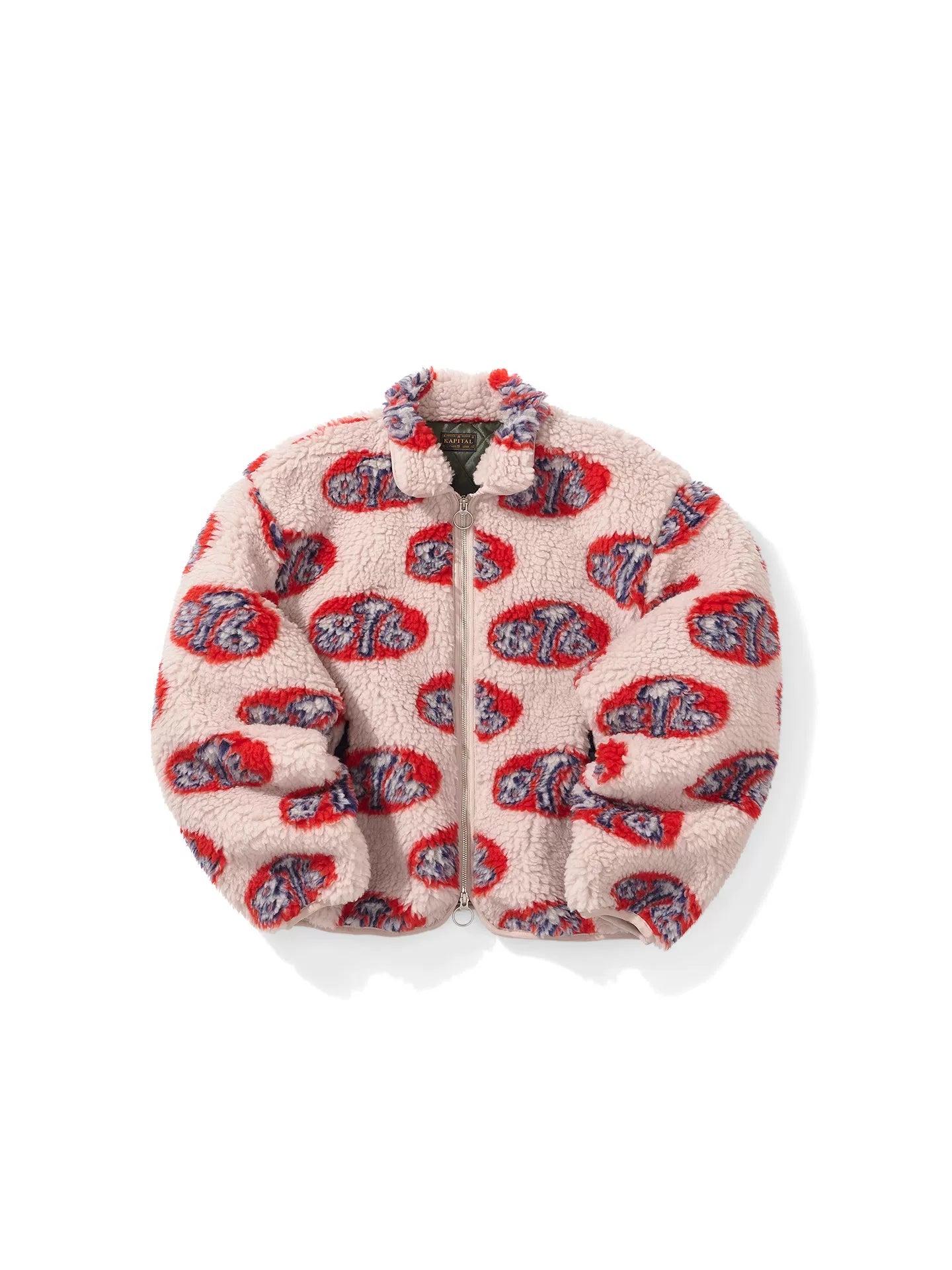Justin Bieber's same KAPITAL Hirata and Hongri lamb fleece warm 8T6 patterned jacket