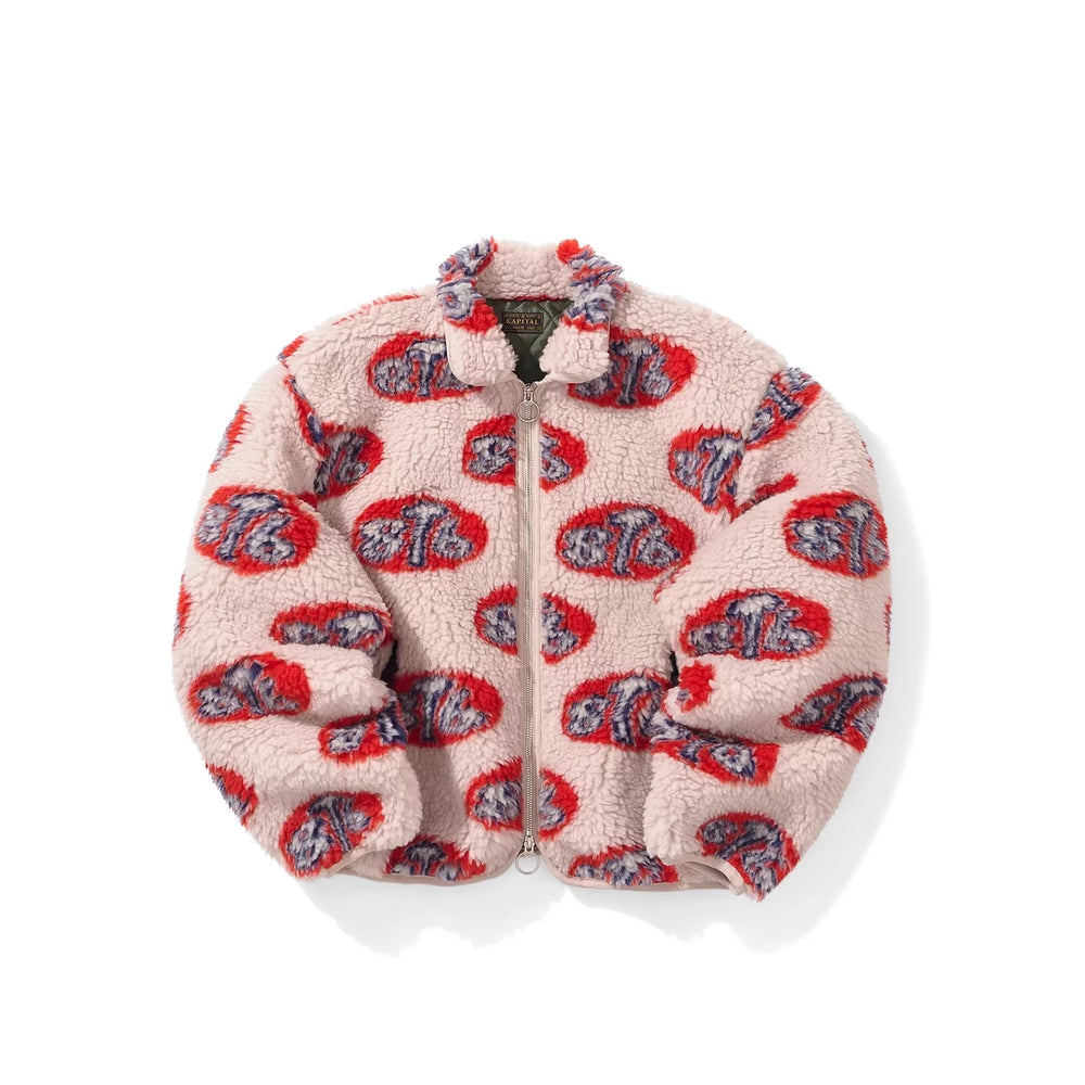 Justin Bieber's same KAPITAL Hirata and Hongri lamb fleece warm 8T6 patterned jacket