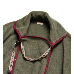 21AW KAPITAL Hirata Kazuhiro Two tone Fleece Embroidery Multi functional Loose Long Sleeve Jacket Coat