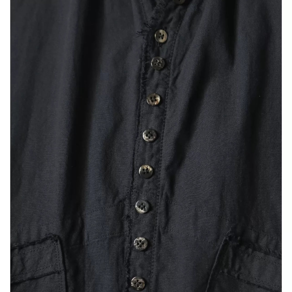 25AW KAPITAL Hirata and Hongri casual cotton and linen double bag irregular breasted loose long sleeved shirt