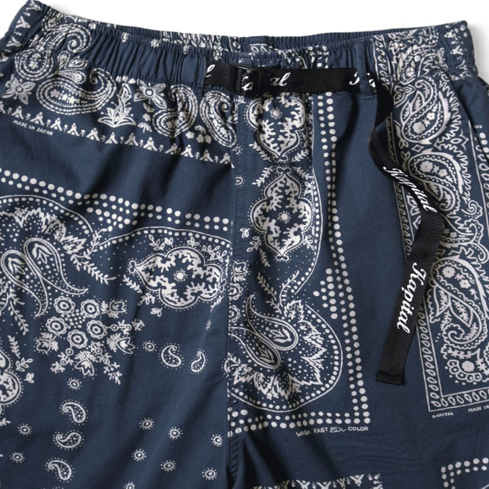 25SS KAPITAL Hirata and Hongri casual cashew flower print adjustable elastic loose shorts