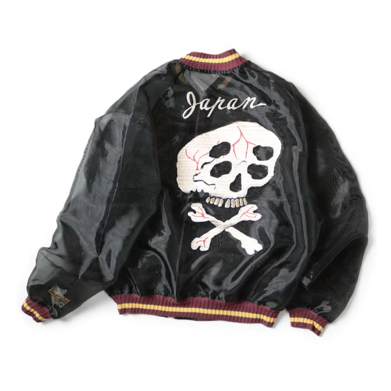 24SS KAPITAL Hirata Kazuhiro Japanese translucent silk skull embroidered sunscreen zipper jacket