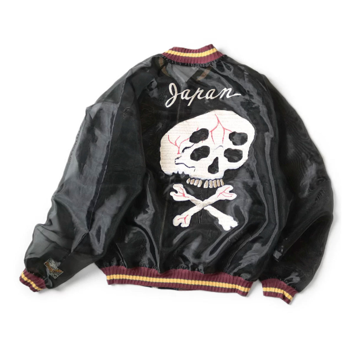 24SS KAPITAL Hirata Kazuhiro Japanese translucent silk skull embroidered sunscreen zipper jacket