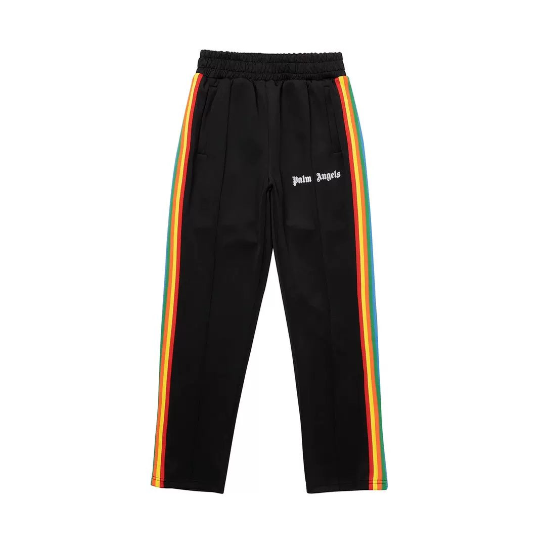 Palm Angels Style Rainbow Side Stripe Track Pants