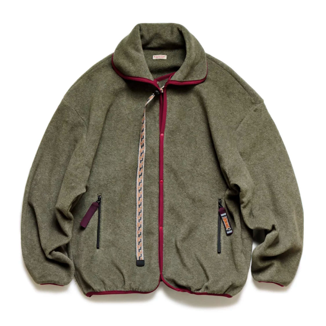 21AW KAPITAL Hirata Kazuhiro Two tone Fleece Embroidery Multi functional Loose Long Sleeve Jacket Coat