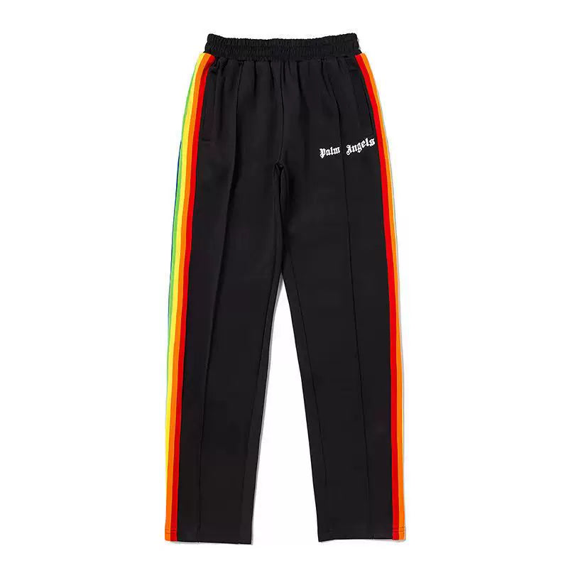Palm Angels Style Rainbow Stripe Velour Track Pants