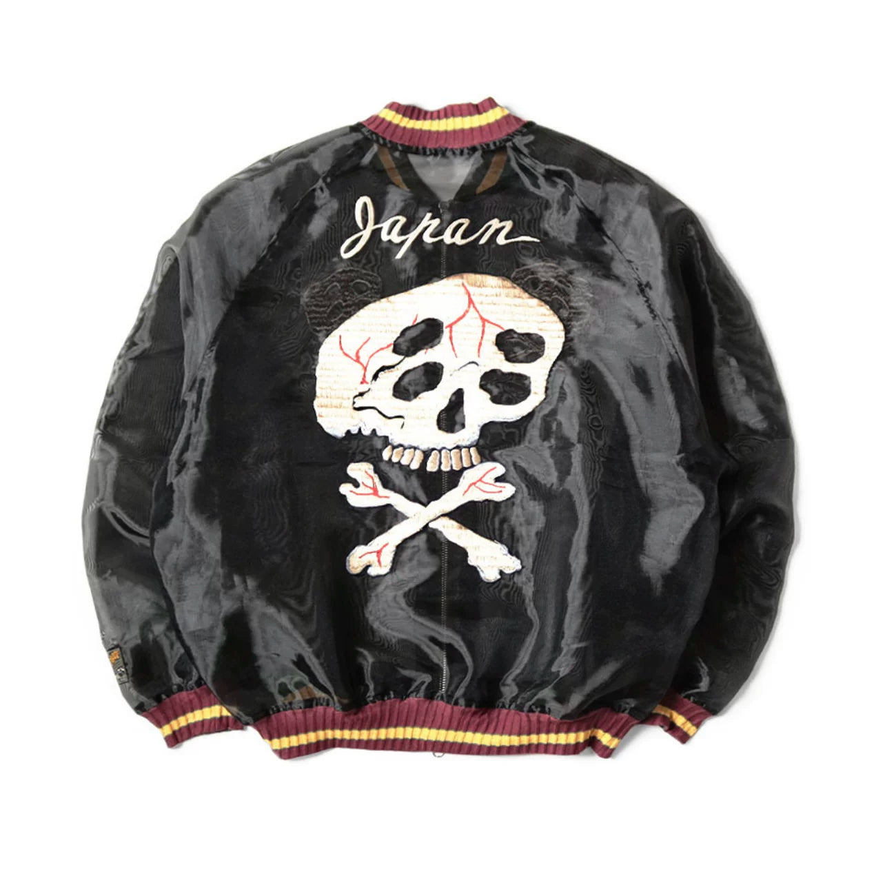 24SS KAPITAL Hirata Kazuhiro Japanese translucent silk skull embroidered sunscreen zipper jacket