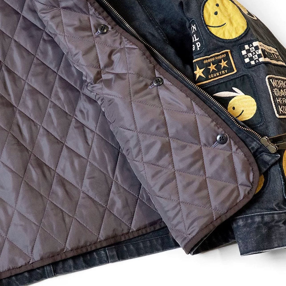 24SS KAPITAL Hirata and Hongri style denim patch embroidery distressed detachable lining jacket jacket jacket