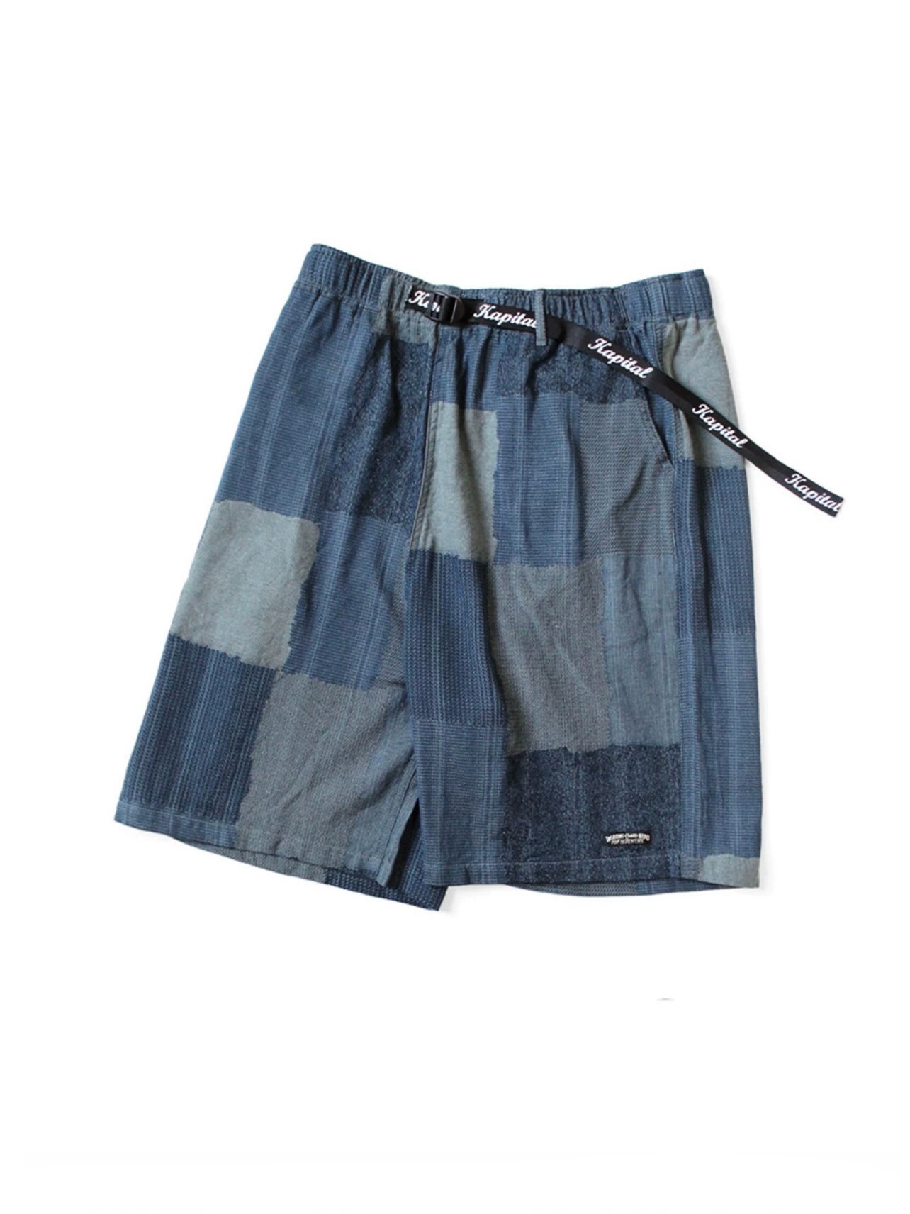 26SS KAPITAL HH Hirata and Hongri Vintage Baijia Cloth Splicing Printed Elastic Adjustable Shorts