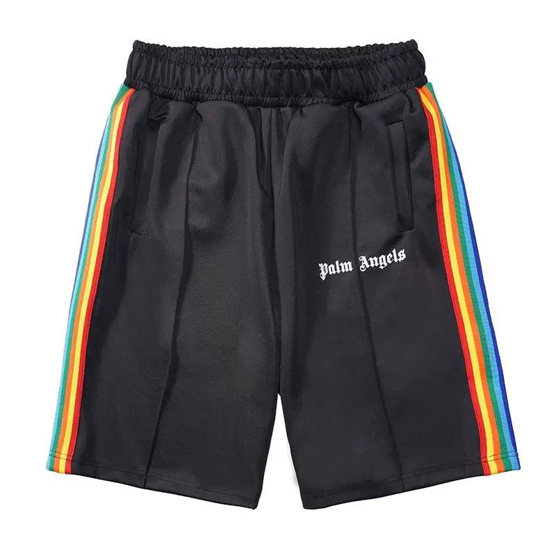 Palm Angels Style Rainbow Stripe Quick Dry Shorts