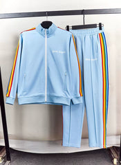Palm Angels Style Rainbow Stripe Tracksuit Set