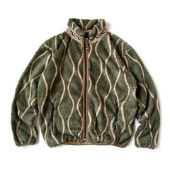 23AW KAPITAL Hirata and Hongri Tangcao fleece wavy striped fleece zipper jacket jacket