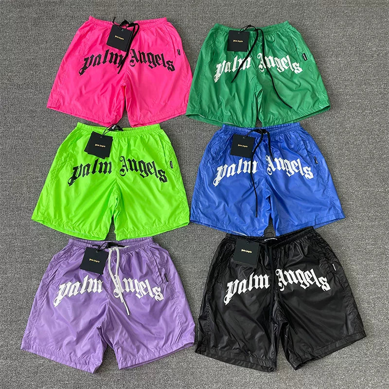 Palm Angels Style Letter Print Quick Dry Shorts