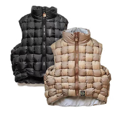 21AW KAPITAL Hirata Kazuhiro two-color cotton warm double-sided high collar woven vest cotton vest