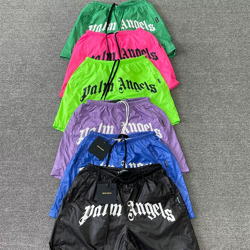 Palm Angels Style Letter Print Quick Dry Shorts