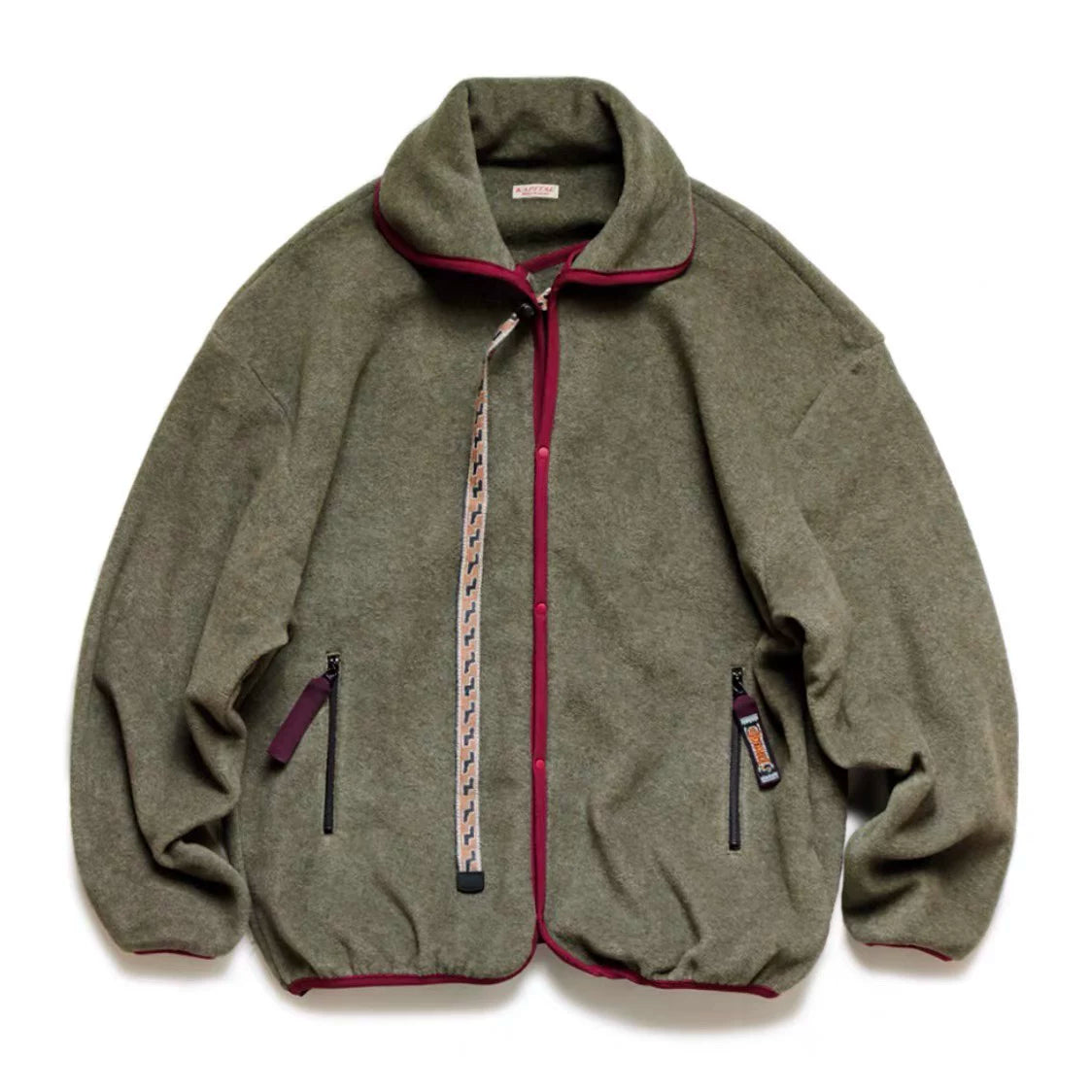 21AW KAPITAL Hirata Kazuhiro Two tone Fleece Embroidery Multi functional Loose Long Sleeve Jacket Coat