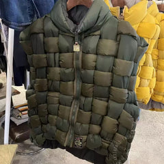 21AW KAPITAL Hirata Kazuhiro two-color cotton warm double-sided high collar woven vest cotton vest
